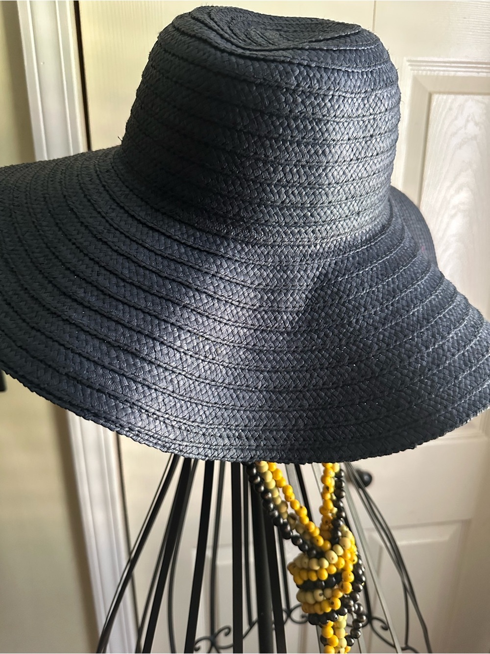 GAP Navy Blue Wide Brim Straw Sun Hat - Picture 2 of 5